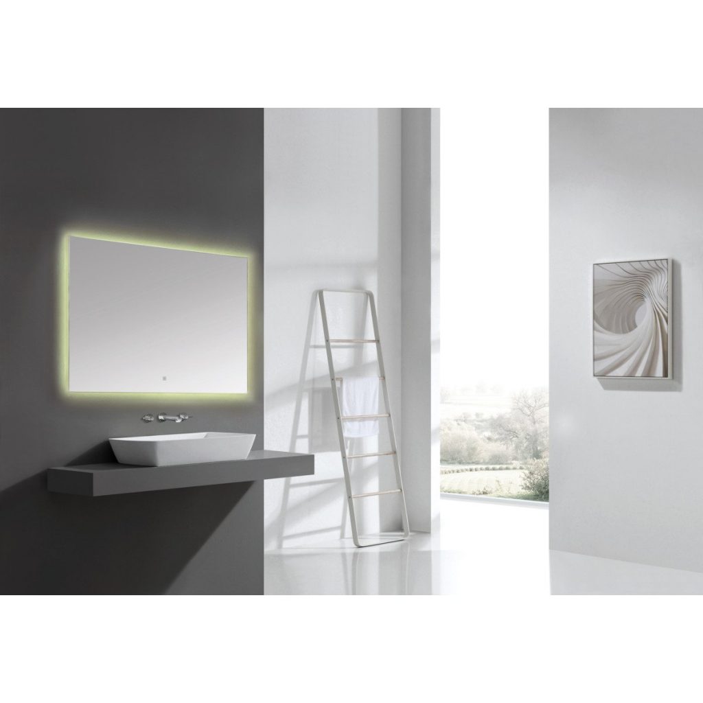 Adema Squared badkamerspiegel 100x70cm met indirecte led verlichting en sensor schakelaar